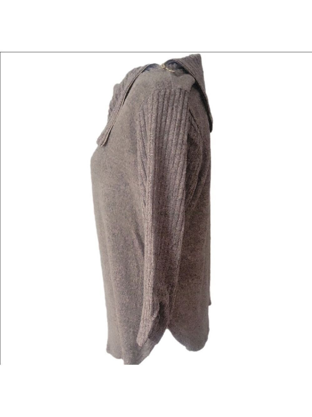 Light Brown Very Soft And Light Cowl Neck Sweater Large Stretchy Lightweight - Picture 5 of 7